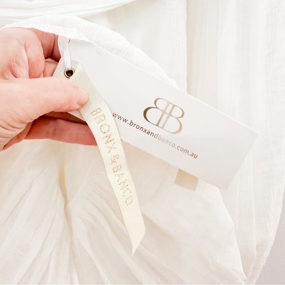 NWT Bronx & Banco Bianca V Neck Puff Sleeve Mini Dress White sz XS - Picture 8 of 13